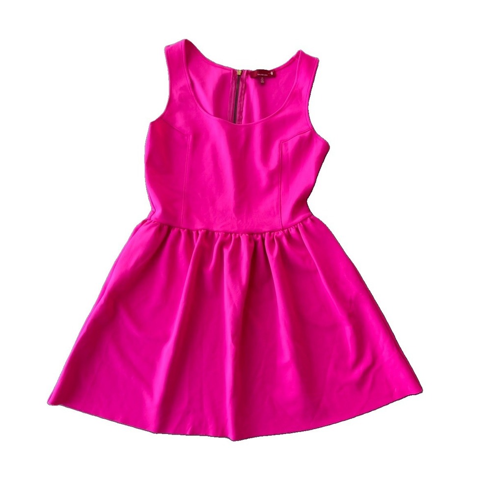 RED Saks Fifth Avenue Dress Women's L Hot Pink Fit Flare Cocktail Barbiecore
